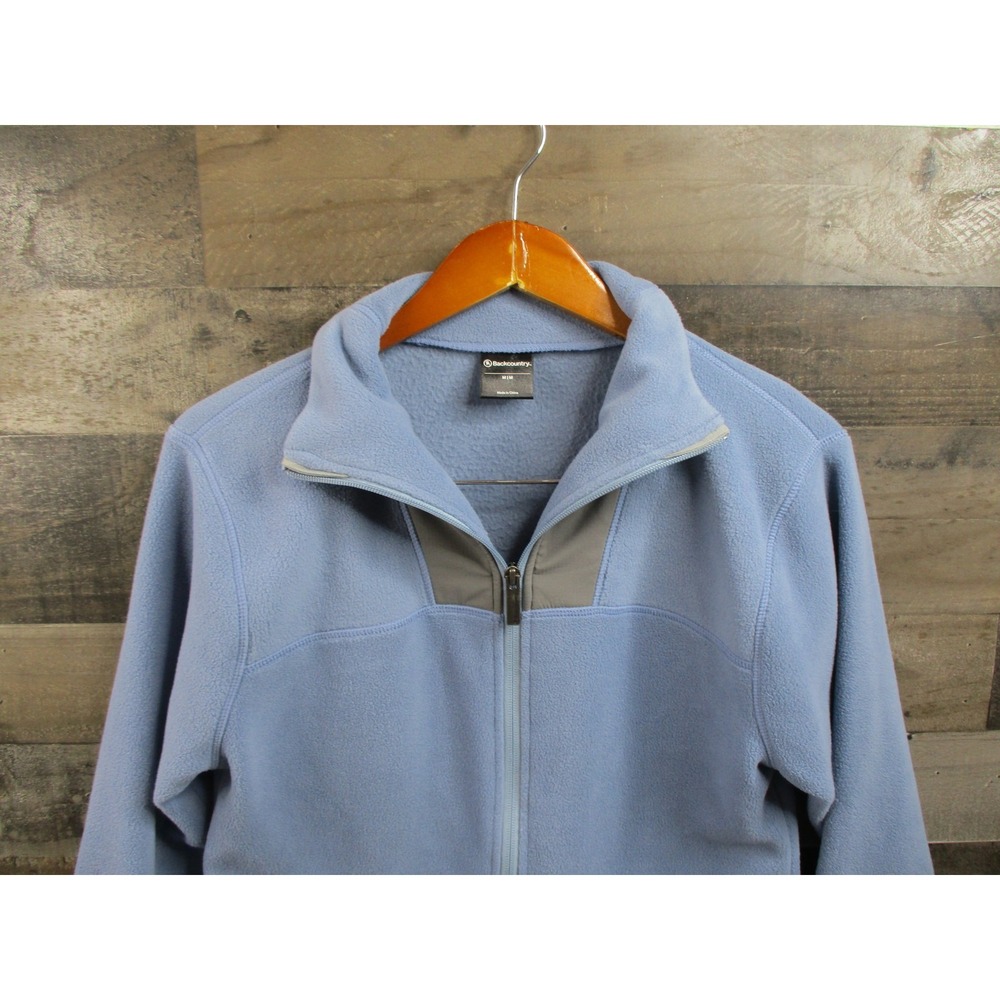Backcountry Jacket Womens Medium Blue Full Zip Fleece Outdoor Hiking Thumbholes